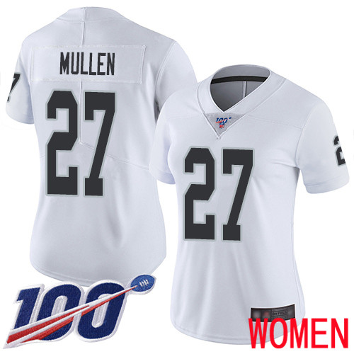 Oakland Raiders Limited White Women Trayvon Mullen Road Jersey NFL Football 27 100th Season Vapor Jersey